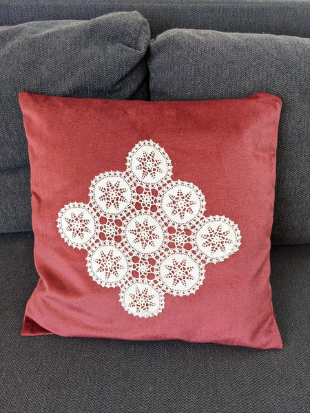 Load image into Gallery viewer, Crochet Lace Cushion Signature Design, Set of 2 - Hittite Home
