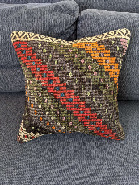 Load image into Gallery viewer, Recycled Rug Cushion with Geometric Design - Hittite Home
