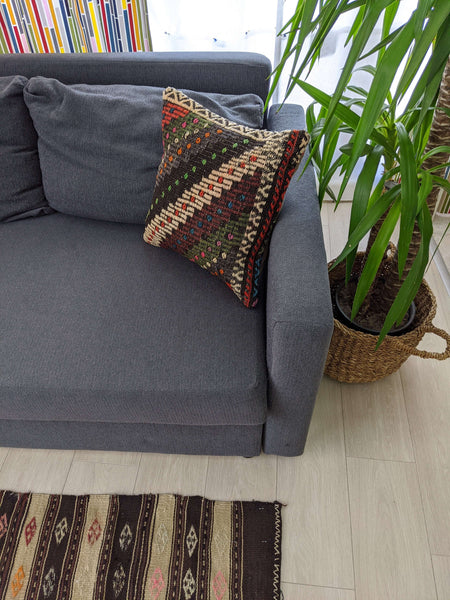 Load image into Gallery viewer, Recycled Rug Cushion with Zig Zag Design - Hittite Home
