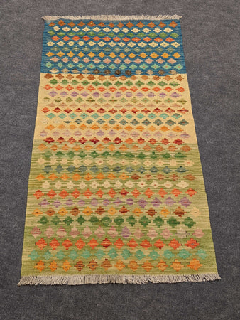 Handwoven Wool and Cotton Rug with Flowers - Hittite Home