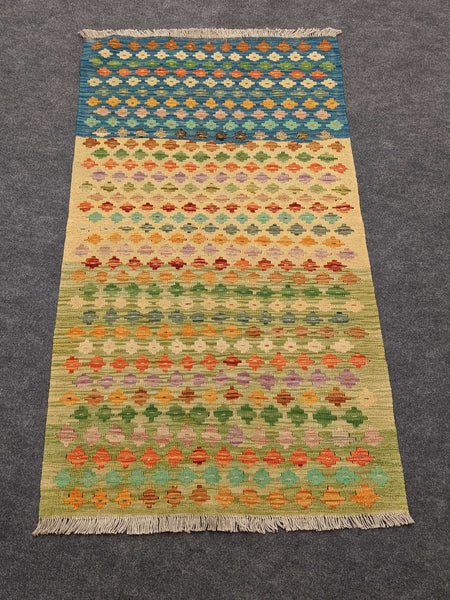 Load image into Gallery viewer, Handwoven Wool and Cotton Rug with Flowers - Hittite Home
