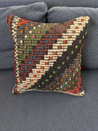 Recycled Rug Cushion with Zig Zag Design - Hittite Home
