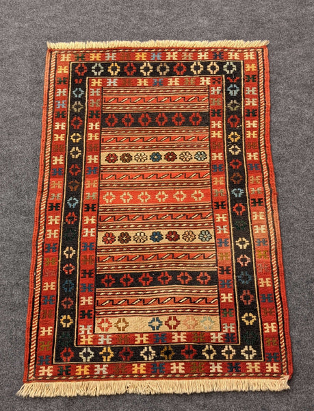 Load image into Gallery viewer, Tightly Woven Small Rug Rah Rah Design - Hittite Home
